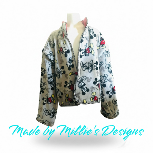 Girls Mickey Mouse Fleece Coat | Cozy Jacket | No Pockets | No Buttons