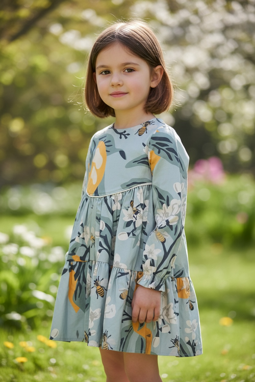 Gwendolyn Blue Bee Dress - Size 4 Slim