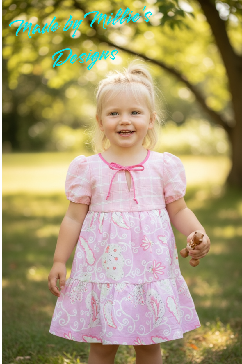 Maeve Spring Dresses - Pink Plaid/Flowers - Size 4